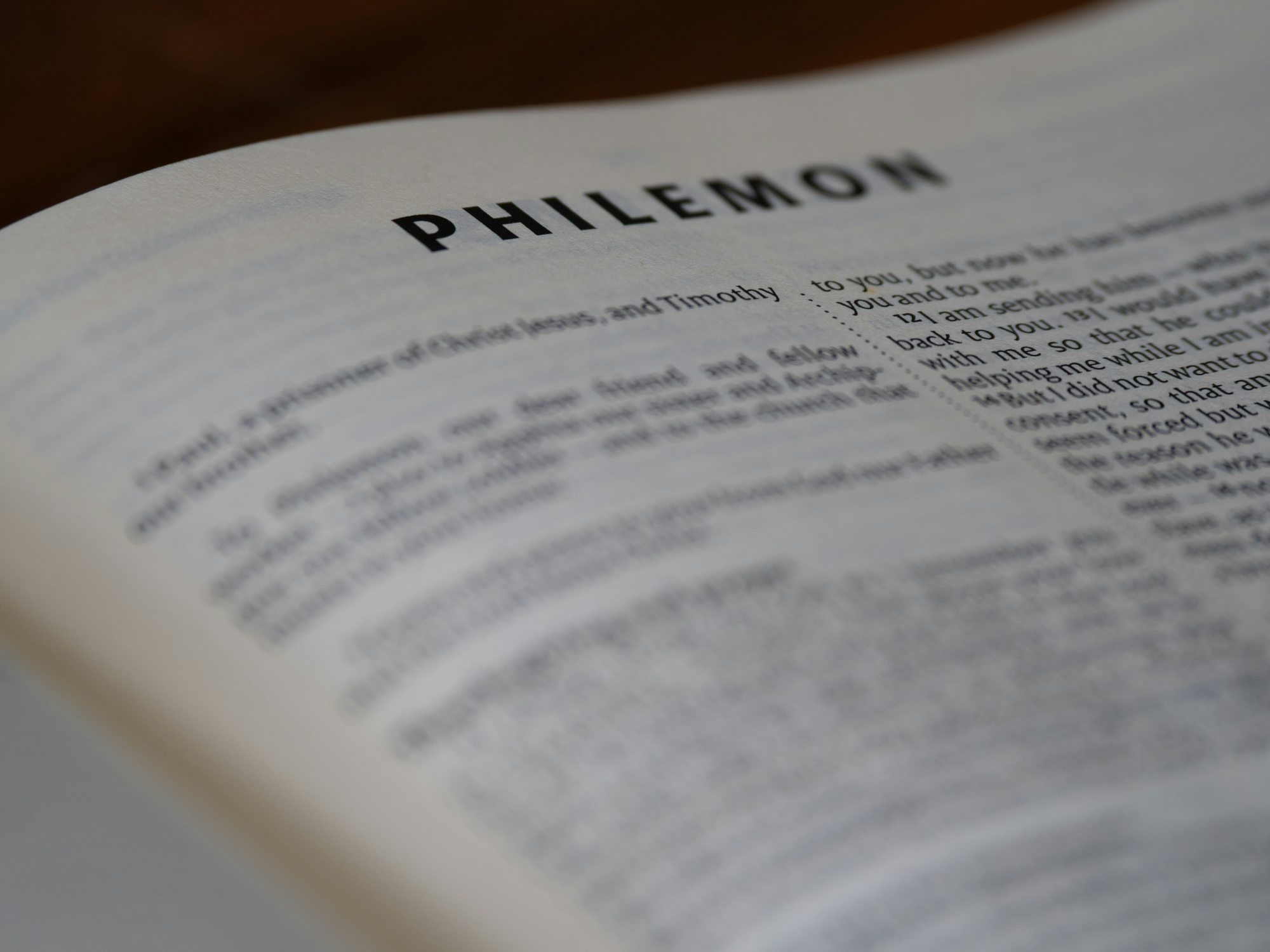Bible Open to the Beginning of Philemon